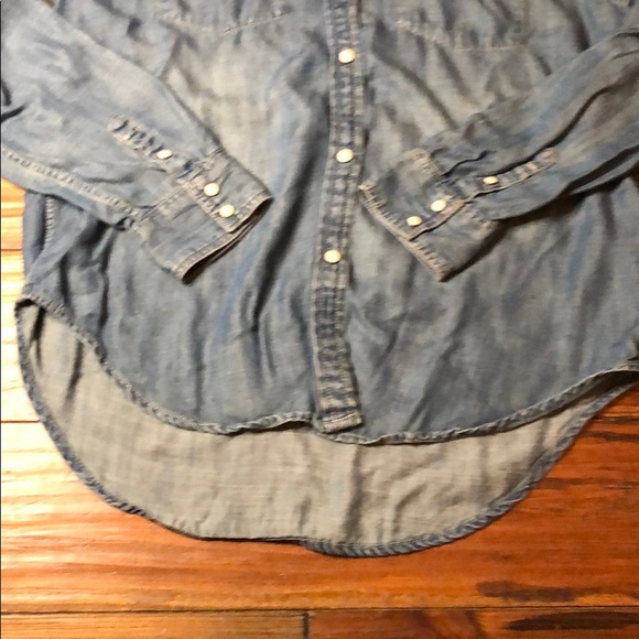American Eagle Outfitters faux denim top sz small - Picture 3 of 5